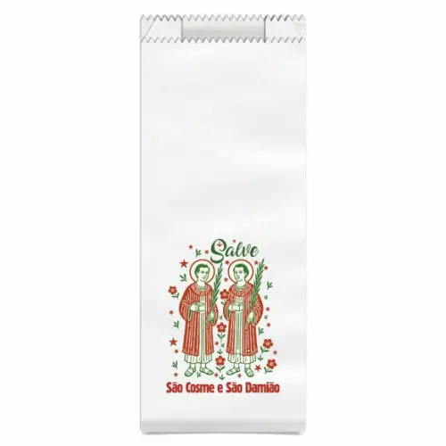 Saquinho de Papel São Cosme e São Damião + Brinde. c/ 50un