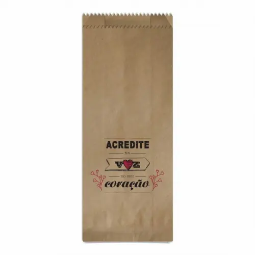 Saquinho Kraft Simples Personalizado - Acredita na Voz...