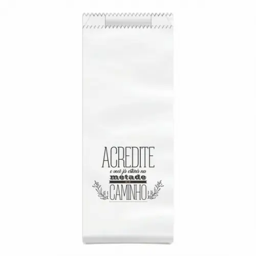 SAQUINHO KRAFT SIMPLES PERSONALIZADO - ACREDITE...
