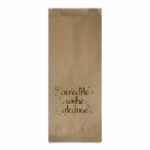 SAQUINHO KRAFT SIMPLES PERSONALIZADO - ACREDITE SONHE