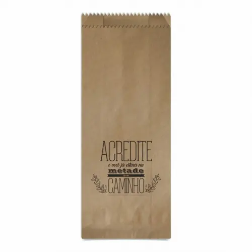 SAQUINHO KRAFT SIMPLES PERSONALIZADO - ACREDITE...