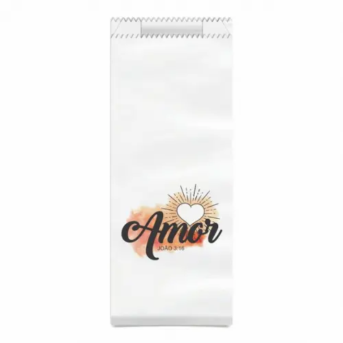 Saquinho Kraft Simples Personalizado - Amor - João 3:16