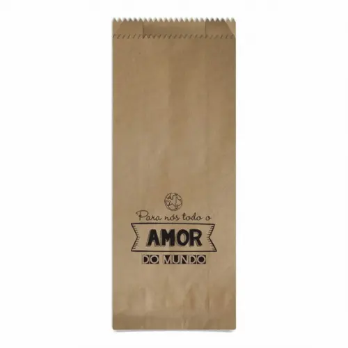 SAQUINHO KRAFT SIMPLES PERSONALIZADO - AMOR DO MUNDO...7