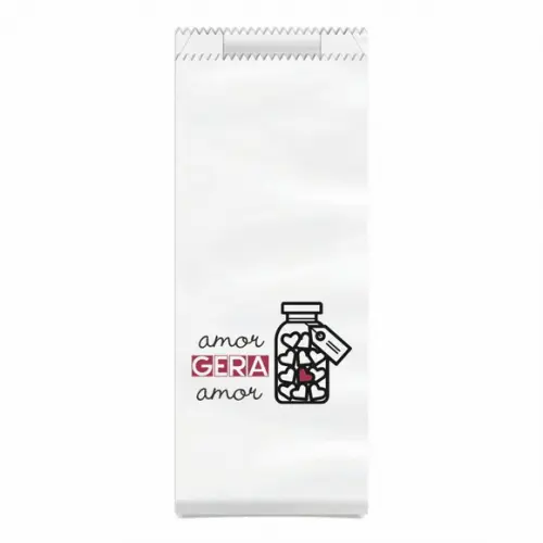 SAQUINHO KRAFT SIMPLES PERSONALIZADO - AMOR GERA AMOR