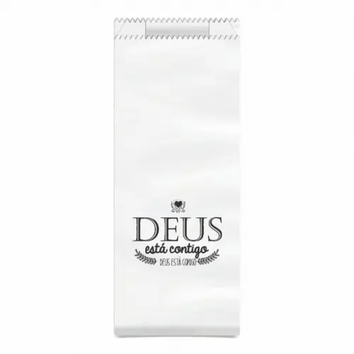Saquinho Kraft Simples Personalizado - Deus Está Contigo