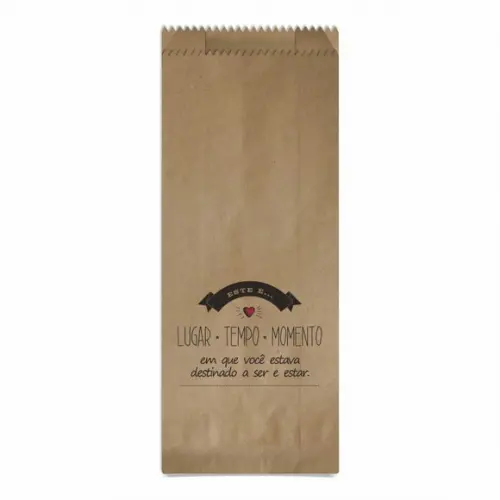 SAQUINHO KRAFT SIMPLES PERSONALIZADO - LUGAR TEMPO MOMENTO