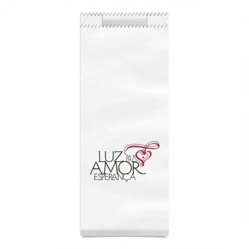 SAQUINHO KRAFT SIMPLES PERSONALIZADO - LUZ PAZ AMOR ESPERANÇ