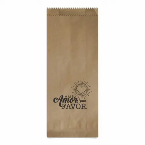 SAQUINHO KRAFT SIMPLES PERSONALIZADO - MAIS AMOR POR FAVOR