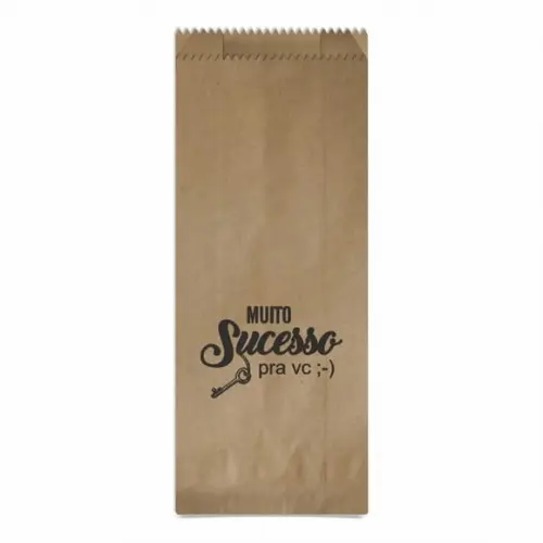 SAQUINHO KRAFT SIMPLES PERSONALIZADO - MUITO SUCESSO PRA VC