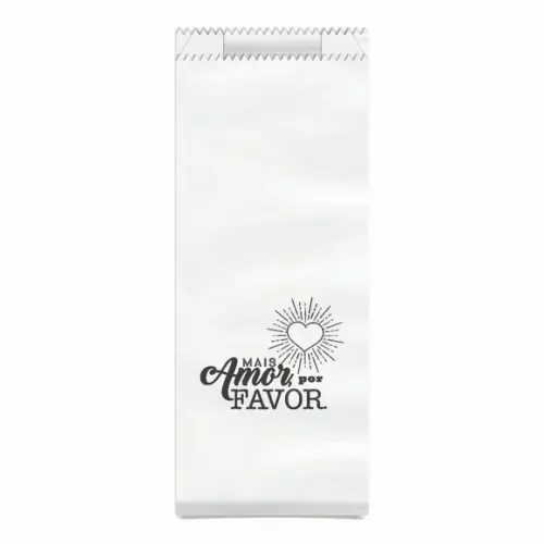 SAQUINHO KRAFT SIMPLES PERSONALIZADO - MAIS AMOR POR FAVOR