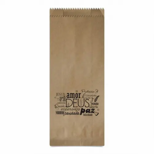 Saquinho Kraft Simples Personalizado - Palavras de Fé