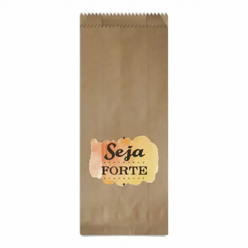 SAQUINHO KRAFT SIMPLES PERSONALIZADO - SEJA FORTE
