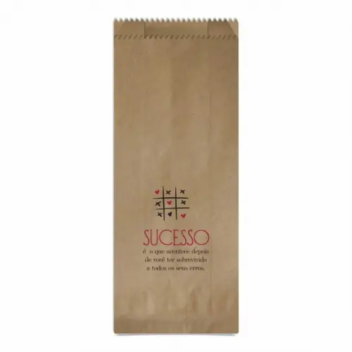 SAQUINHO KRAFT SIMPLES PERSONALIZADO - SUCESSO
