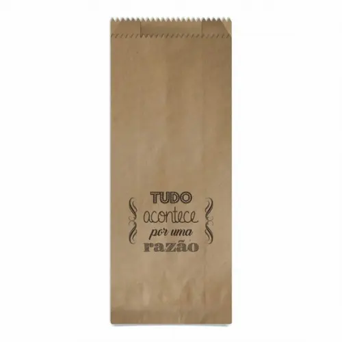 SAQUINHO KRAFT SIMPLES PERSONALIZADO - TUDO ACONTECE...