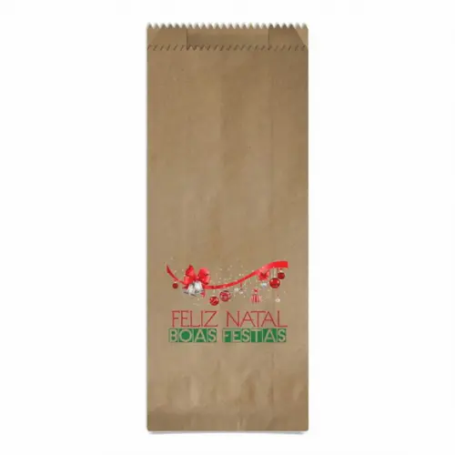 Saquinho Kraft Simples Personalizado Natal / Ano Novo