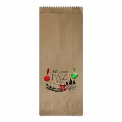 Saquinho Kraft Simples Personalizado Natal / Ano Novo