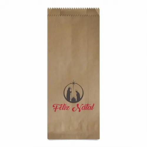 Saquinho Kraft Simples Personalizado Natal / Ano Novo