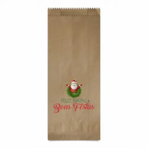 Saquinho Kraft Simples Personalizado Natal / Ano Novo