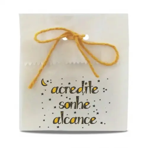 SAQUINHO PAPEL PERSONALIZADO - ACREDITE SONHE ALCANCE