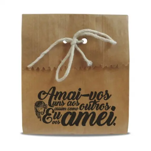 SAQUINHO PAPEL PERSONALIZADO - AMAI-VOS UNS AOS OUTROS