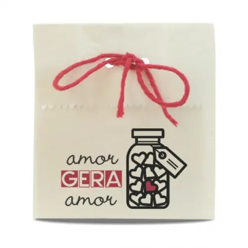SAQUINHO PAPEL PERSONALIZADO - AMOR GERA AMOR