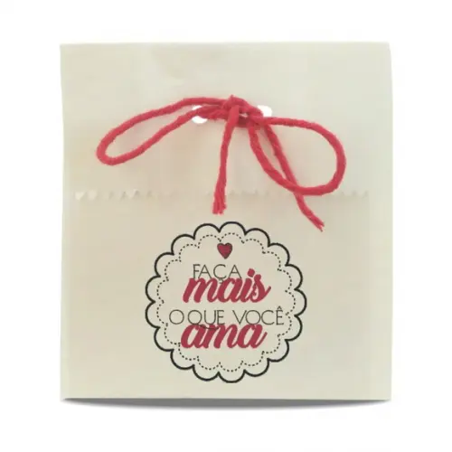 SAQUINHO PAPEL PERSONALIZADO - FAÇA MAIS O QUE VOCÊ AMA