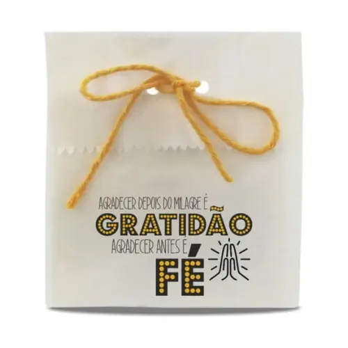 SAQUINHO PAPEL PERSONALIZADO - GRATIDÃO &FÉ