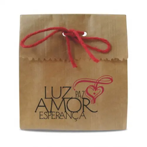 SAQUINHO PAPEL PERSONALIZADO - LUZ AMOR ESPERANÇA