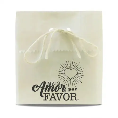 SAQUINHO PAPEL PERSONALIZADO - MAIS AMOR POR FAVOR