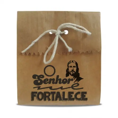 SAQUINHO PAPEL PERSONALIZADO - O SENHOR ME FORTALECE