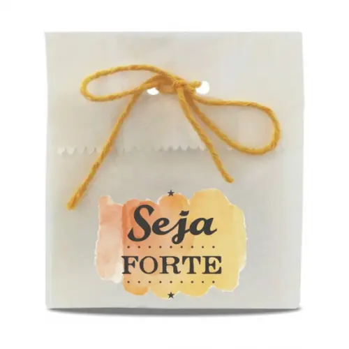 SAQUINHO PAPEL PERSONALIZADO - SEJA FORTE