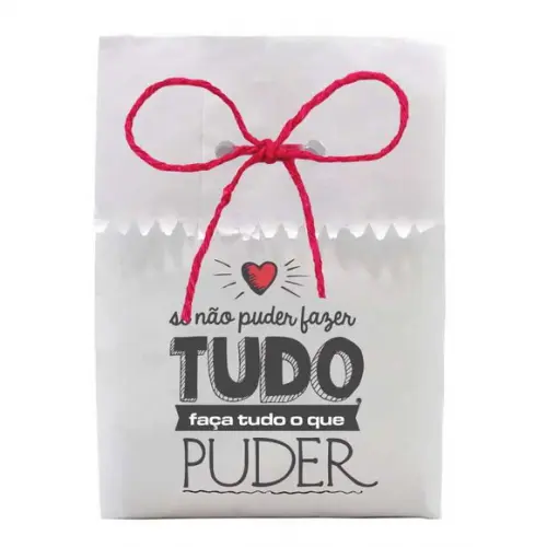 SAQUINHO PAPEL PERSONALIZADO. C/ FURO E CORDÃO - FRASES