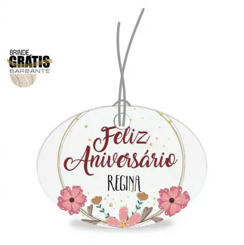 Tag aniversário oval