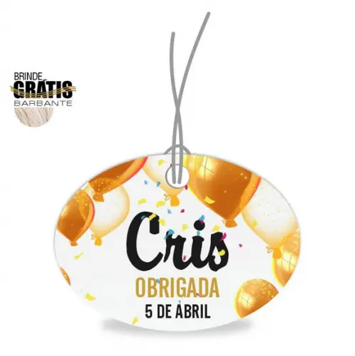 Tag aniversário oval