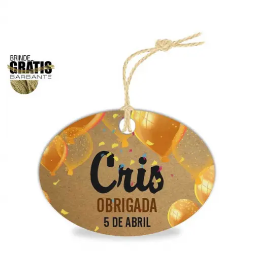 Tag aniversário oval