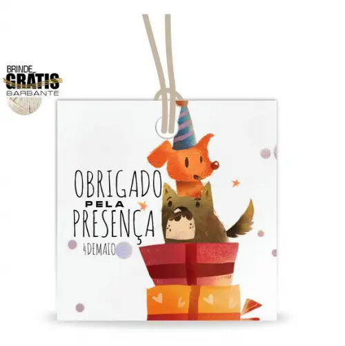 Tag aniversário quadrada