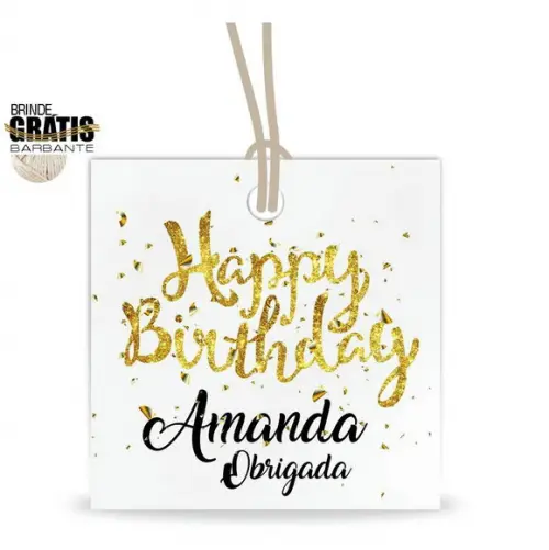 Tag aniversário quadrada