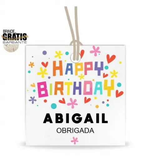 Tag aniversário quadrada