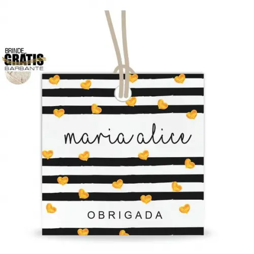 Tag aniversário quadrada