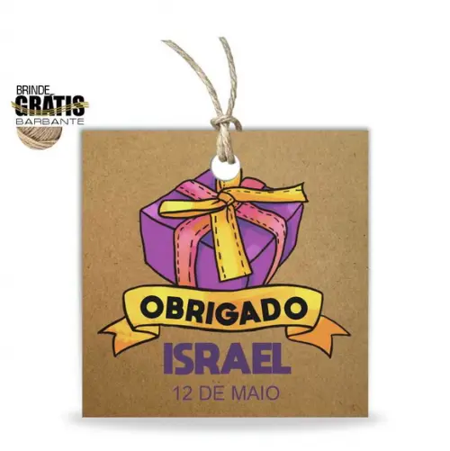 Tag aniversário quadrada