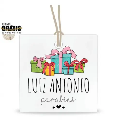 Tag aniversário quadrada