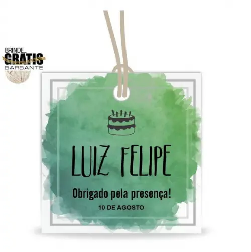 Tag aniversário quadrada