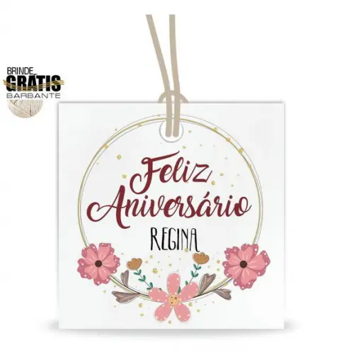 Tag aniversário quadrada