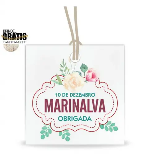 Tag aniversário quadrada