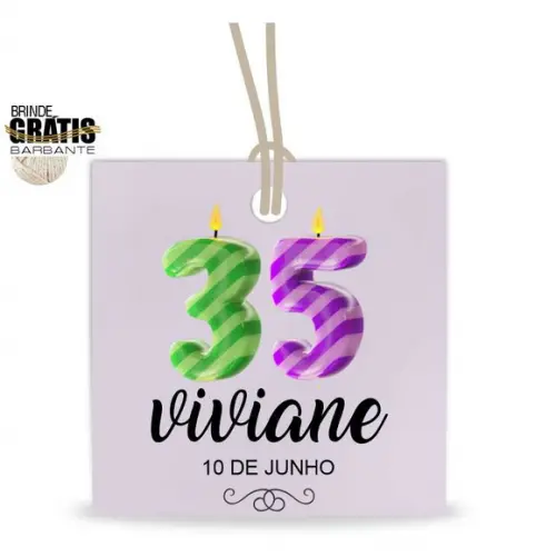 Tag aniversário quadrada