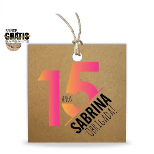 Tag aniversário quadrada