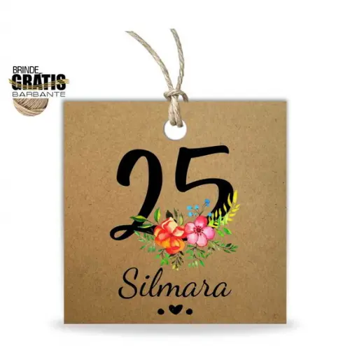 Tag aniversário quadrada