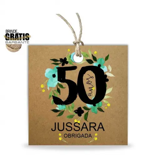 Tag aniversário quadrada