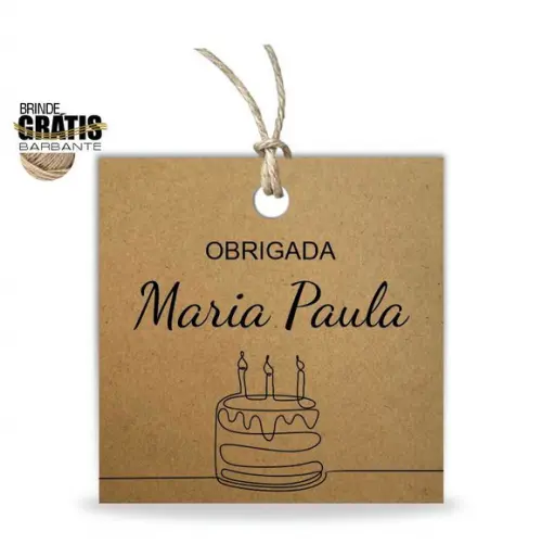 Tag aniversário quadrada