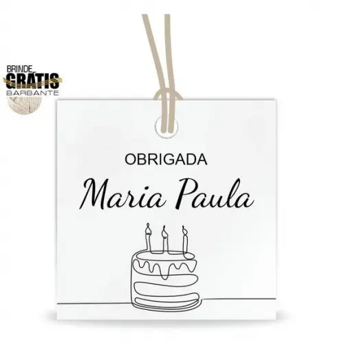 Tag aniversário quadrada
